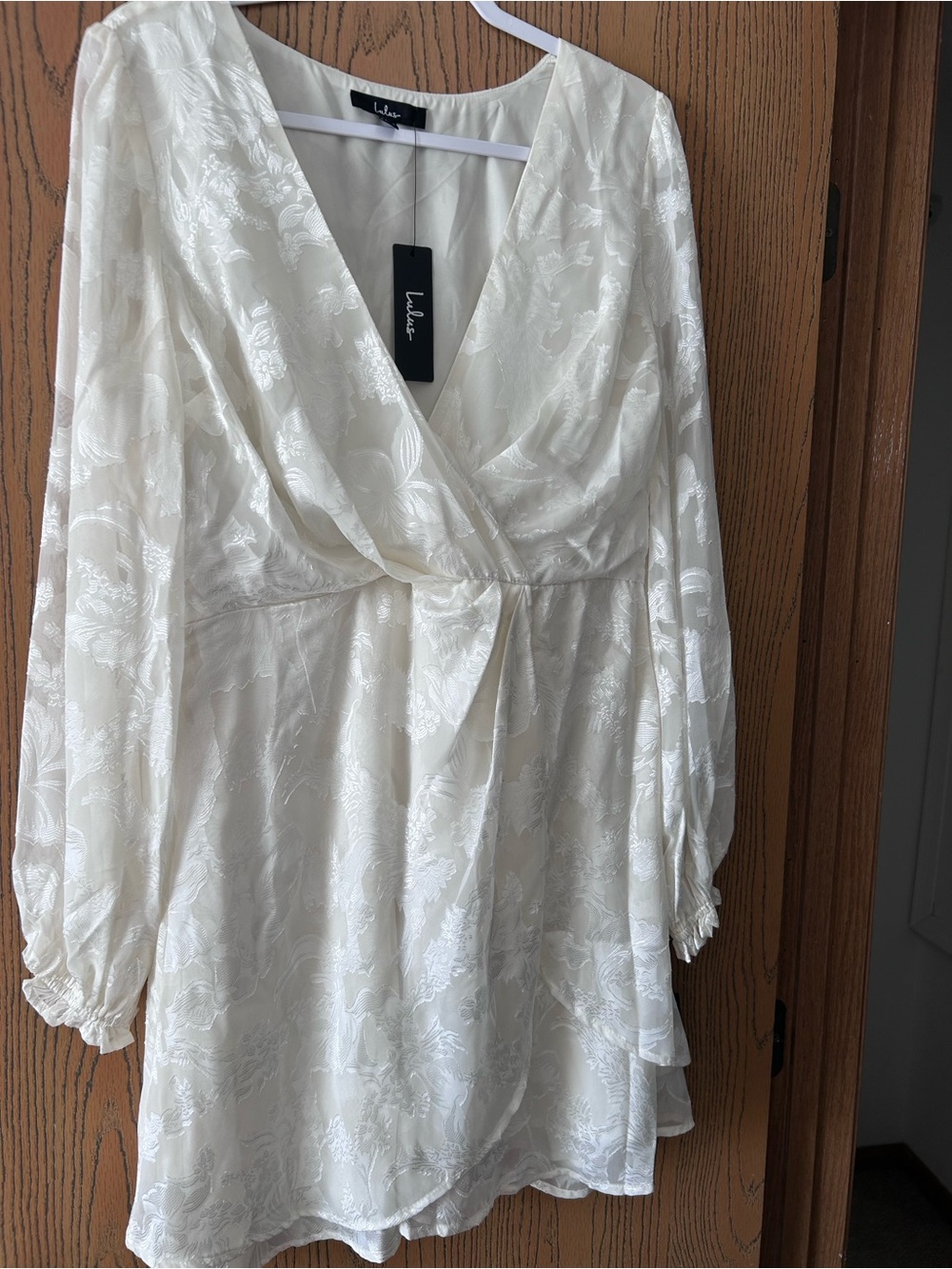 Lulu's Ivory Satin-Look Dress